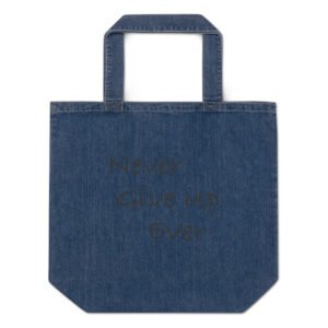 Organic denim tote bag